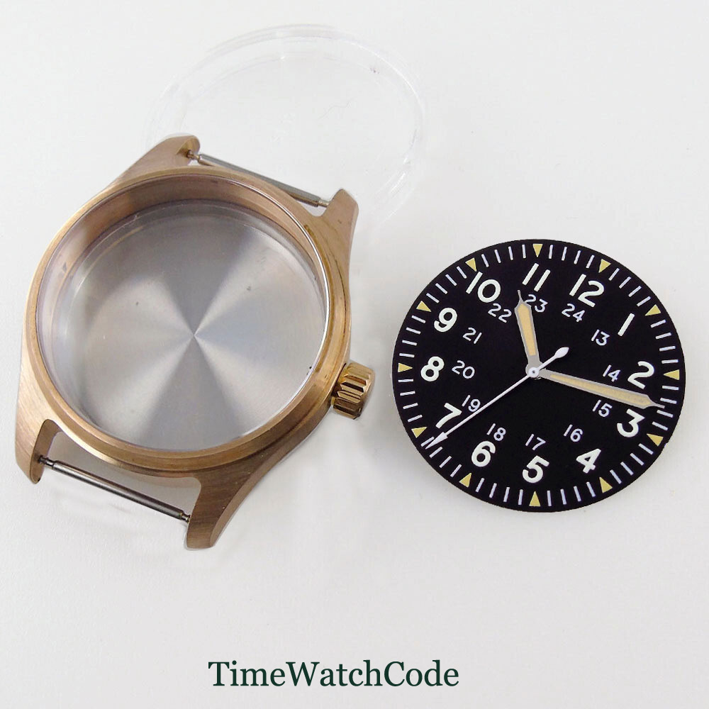 Bronze Case Watch - 39mm piloto mergulhador caixa de relógio