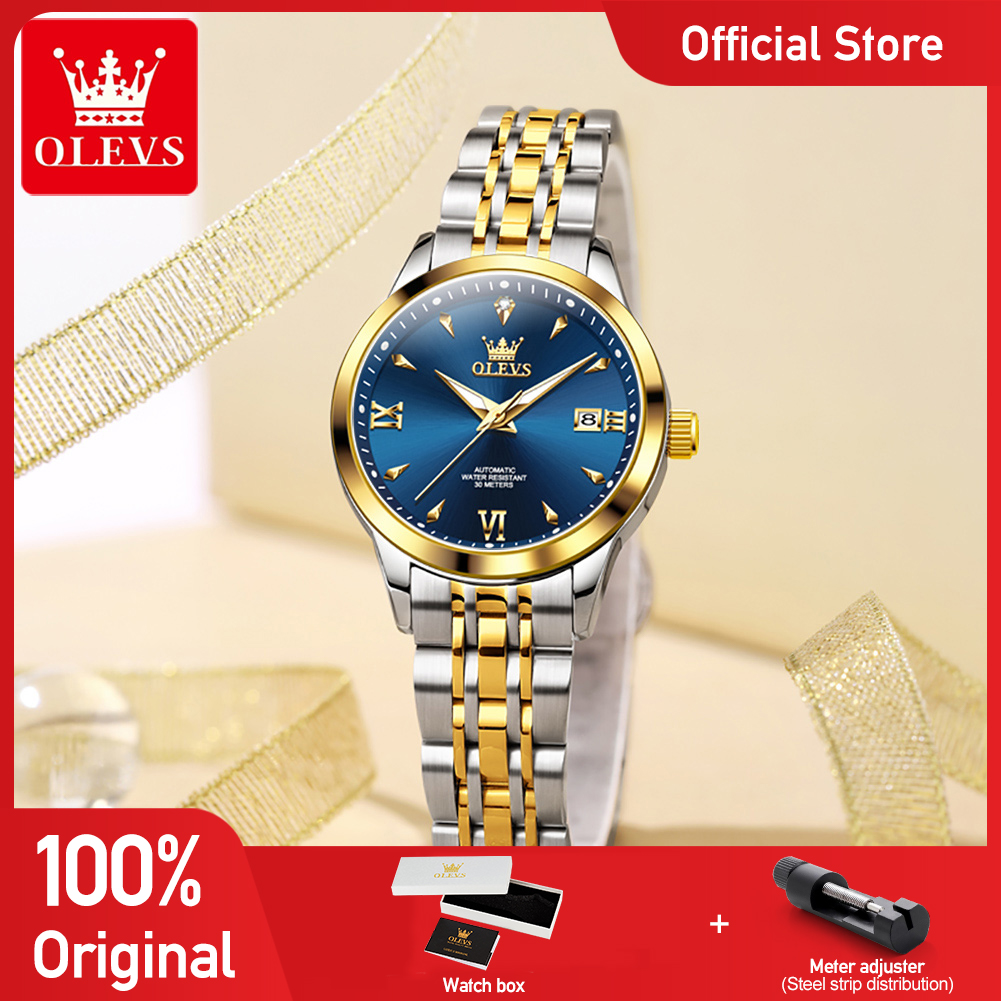 Luxury Watch Moon Phase - Olevs 9956 relógio feminino marca de