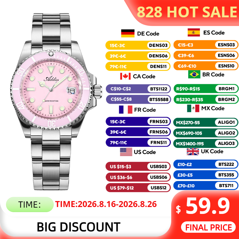 Luxury Watch Brands - Relógio Feminino ADDIES 36mm 50m à