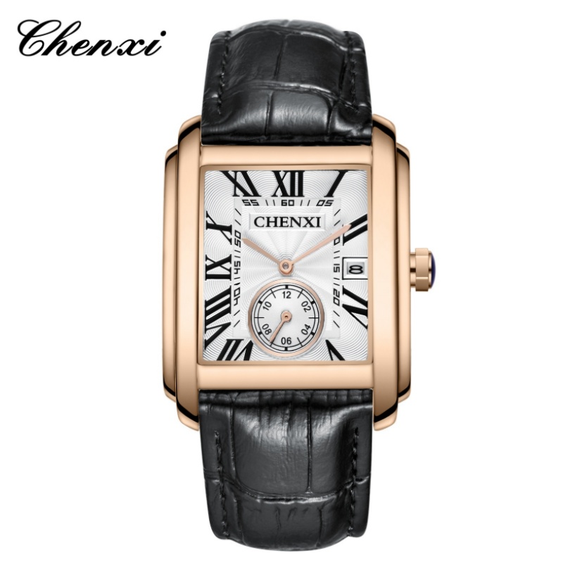 Luxury Watch Investment - Chenxi 8216 moda clássico quadrado marrom