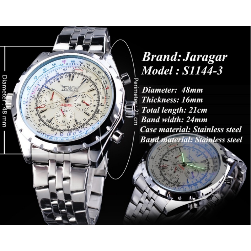 JARAGAR 212 Relógios Mecânicos - Chronograph Flyback Watch avaliação e preço