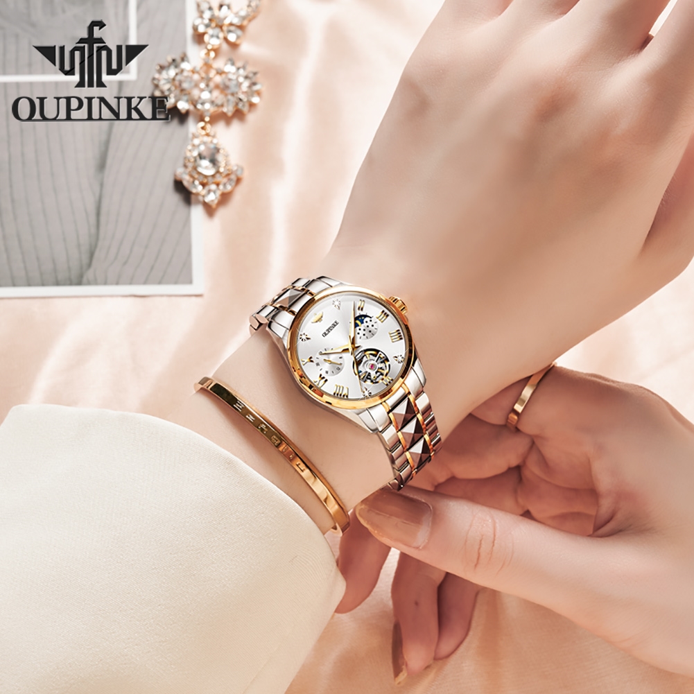 Relógio feminino automático de - Luxury Watch Moon Phase avaliação e preço