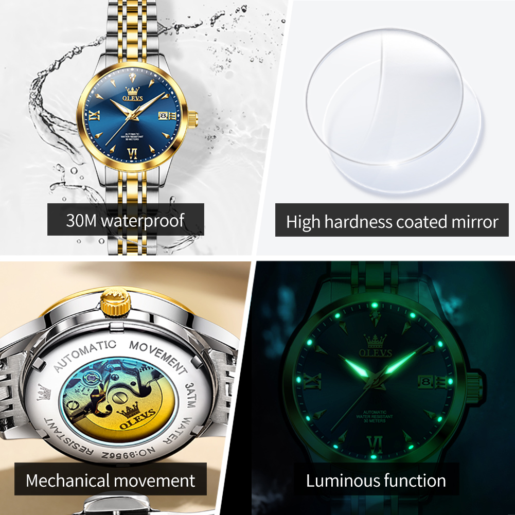 Olevs 9956 relógio feminino ma - Luxury Watch Moon Phase avaliação e preço