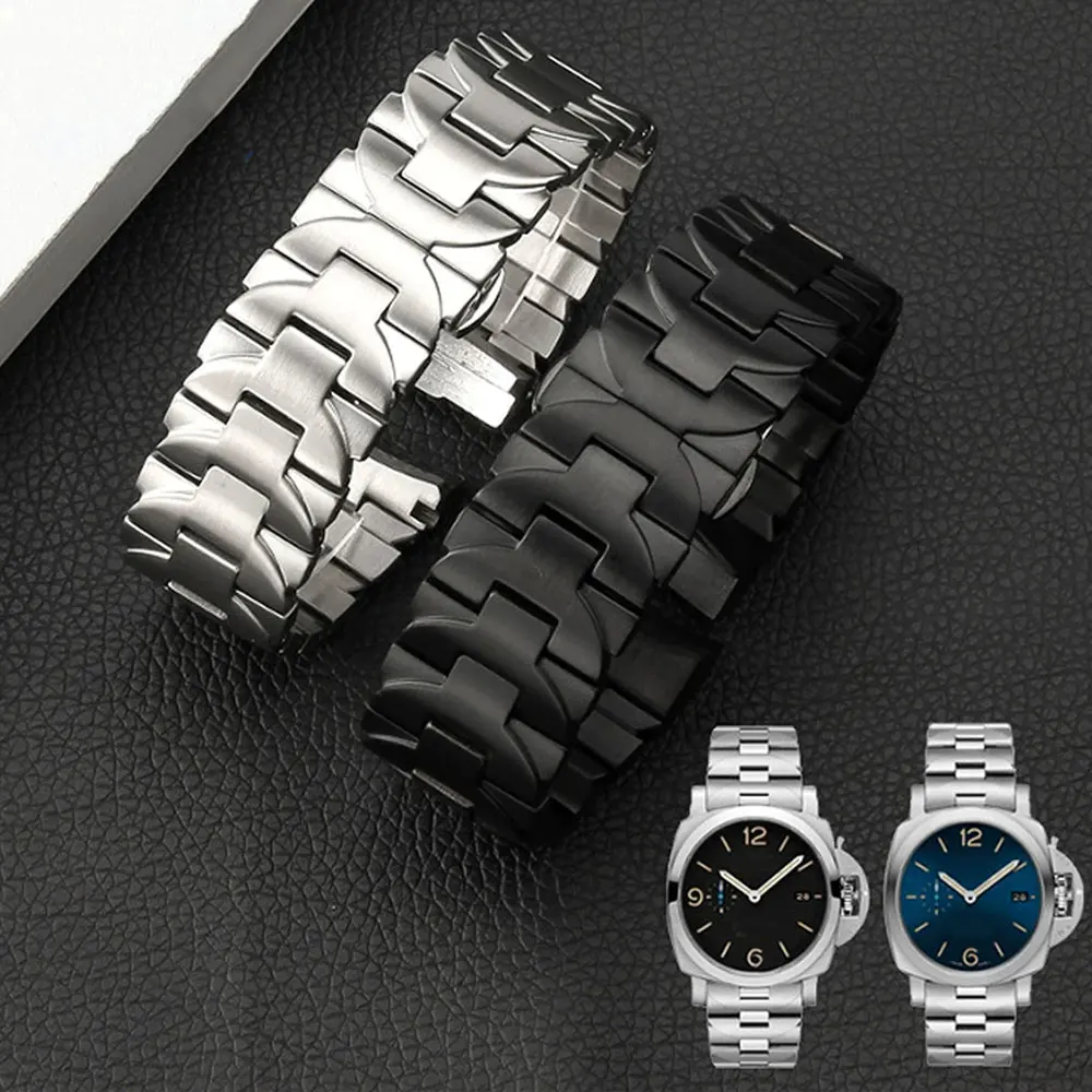 22mm 24mm pulseira de aço inox - Luxury Watch Panerai avaliação e preço