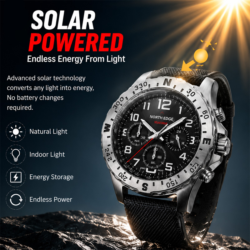 Relógios Masculinos NORTH EDGE - Chronograph Flyback Watch avaliação e preço