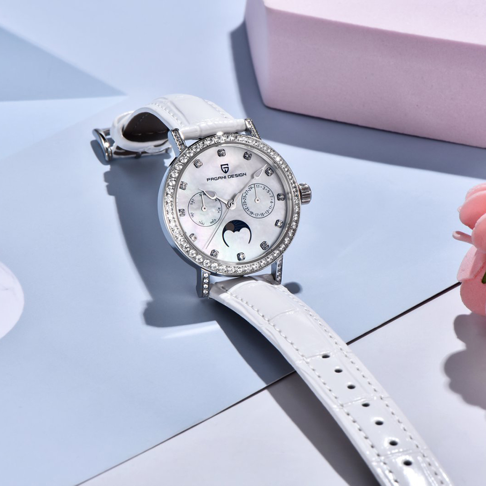 Relógio de Quartzo Feminino PA - Luxury Watch Moon Phase avaliação e preço