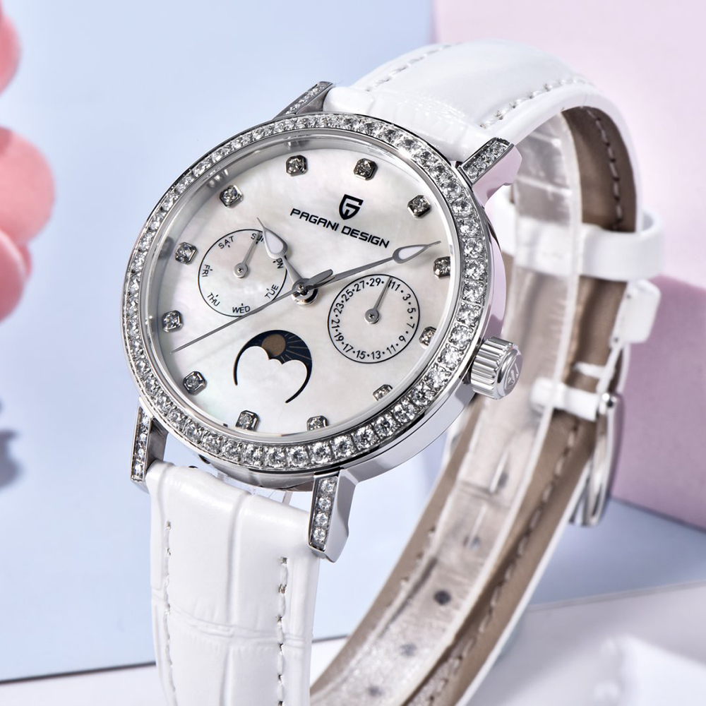 Relógio de Quartzo Feminino PA - Luxury Watch Moon Phase avaliação e preço