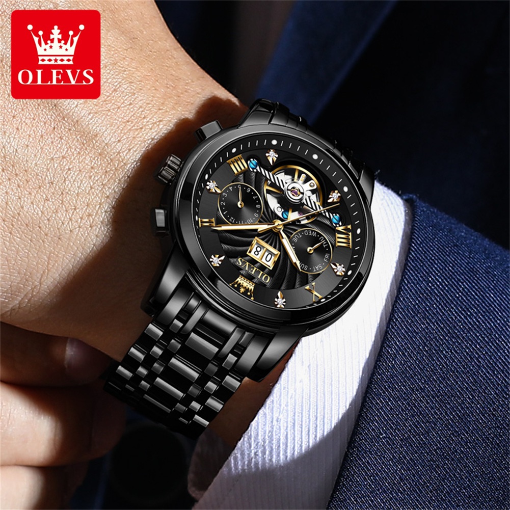 Olevs relógios masculinos clás - Chronograph Flyback Watch avaliação e preço