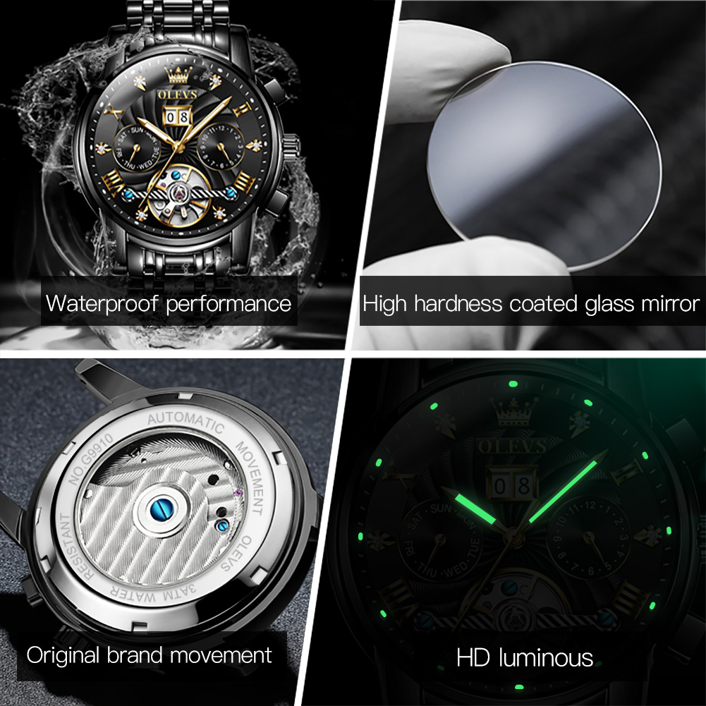 Olevs relógios masculinos clás - Chronograph Flyback Watch avaliação e preço