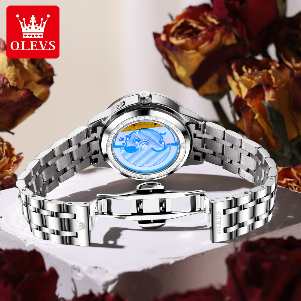 OLEVS 7041 Relógio Mecânico Fe - Luxury Watch Moon Phase avaliação e preço