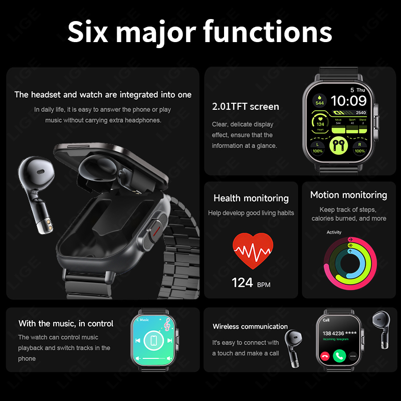 Tws 2 em 1 relógio inteligente - Luxury Watch Korea avaliação e preço