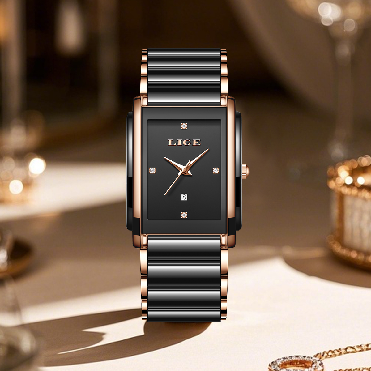 Relógio Elegante LIGE para Mul - Luxury Watch Japanese avaliação e preço
